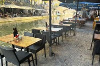 Terrasse am Wasser in Utrecht Holland
